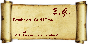 Bombicz Györe névjegykártya